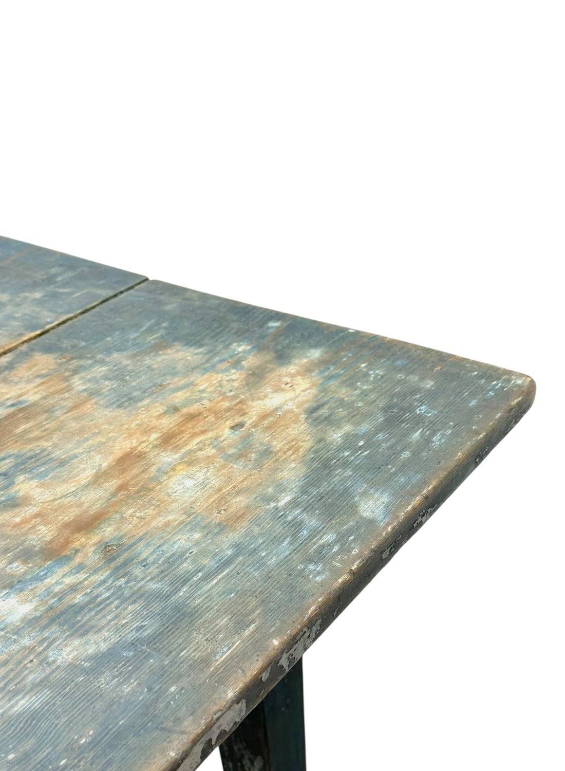 Antique American Distressed Blue Wood Table - Image 8