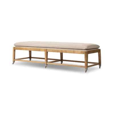 Six Leg Bench in Stripped Sand Fabric