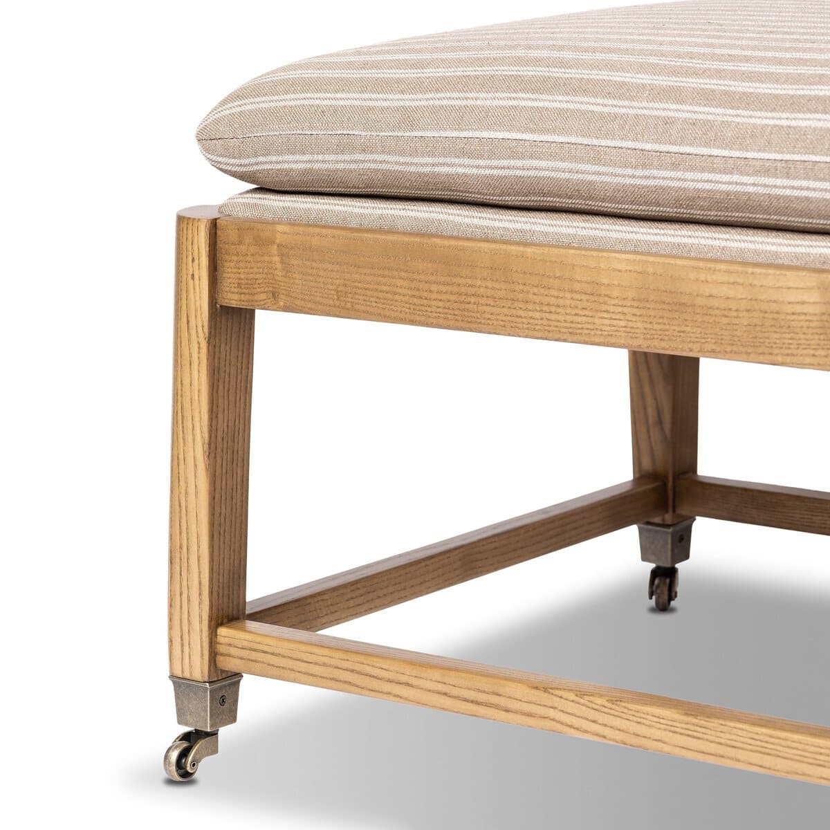 Six Leg Bench in Stripped Sand Fabric - Image 8