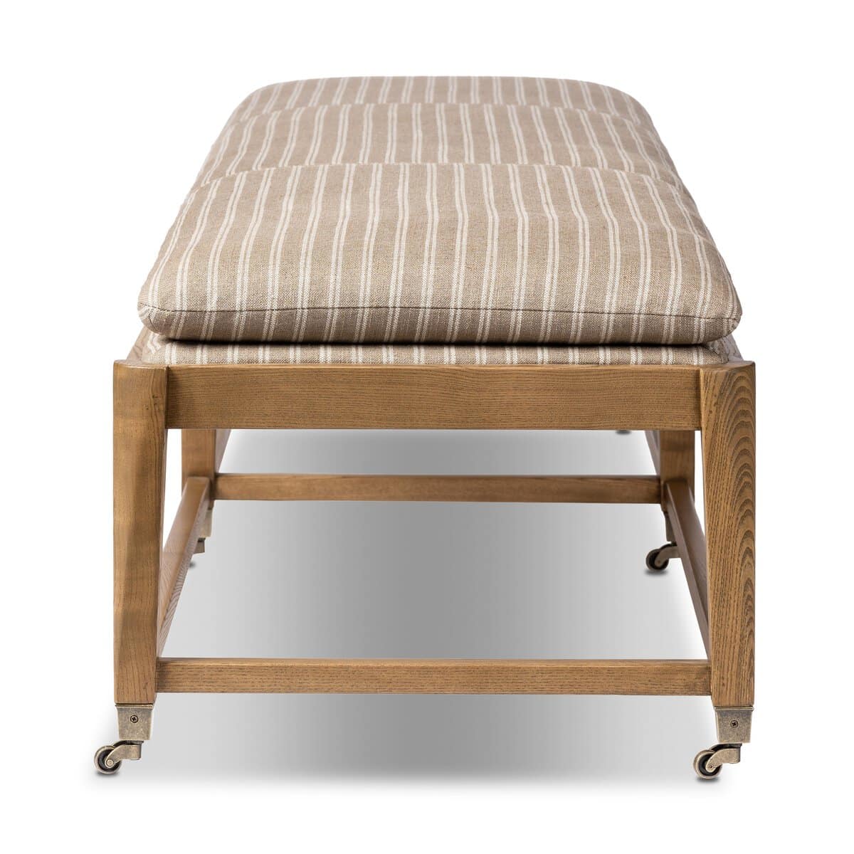 Six Leg Bench in Stripped Sand Fabric - Image 4
