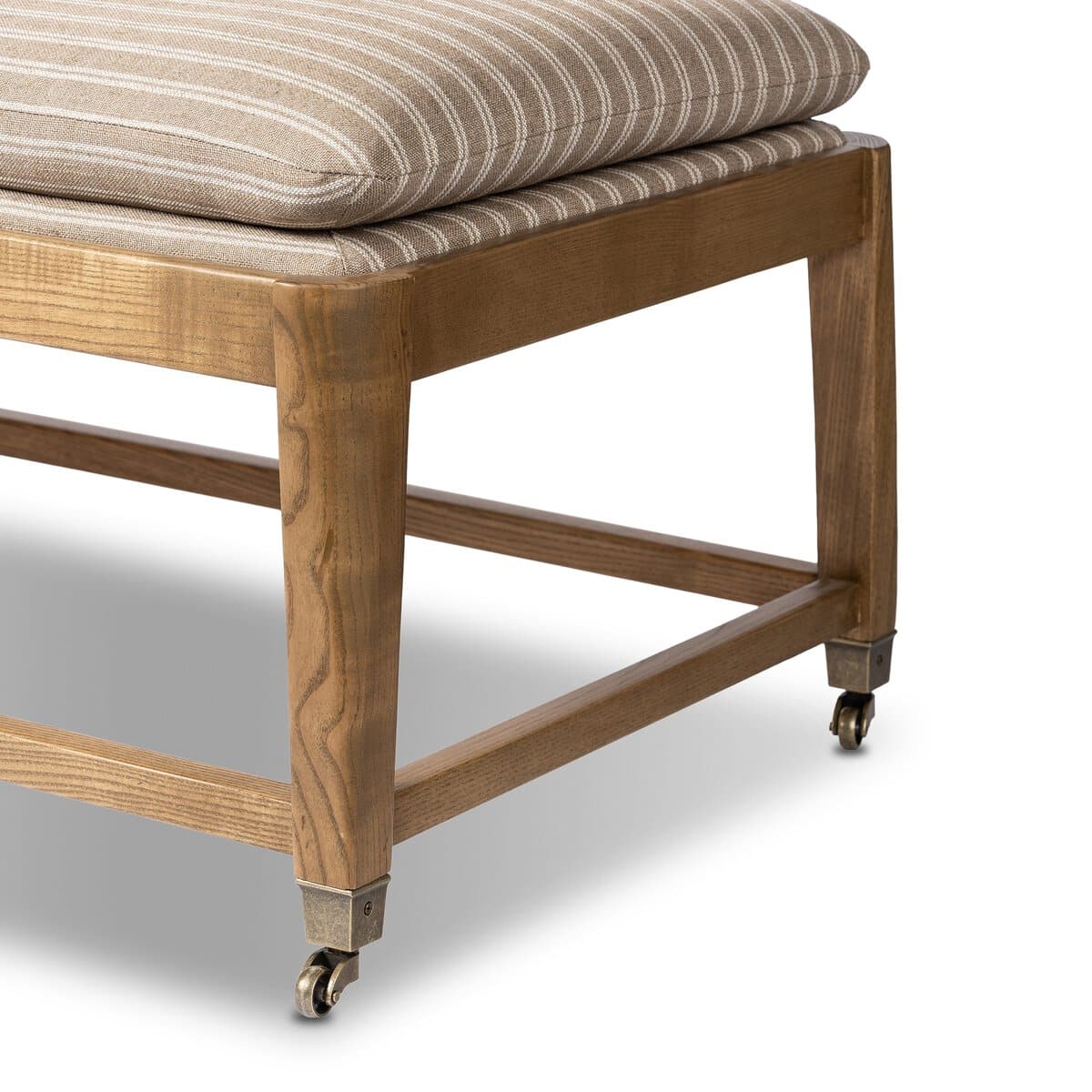 Six Leg Bench in Stripped Sand Fabric - Image 6