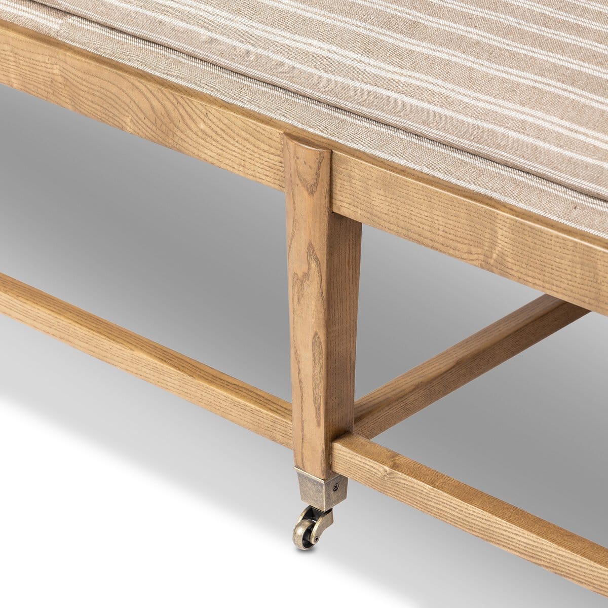 Six Leg Bench in Stripped Sand Fabric - Image 7