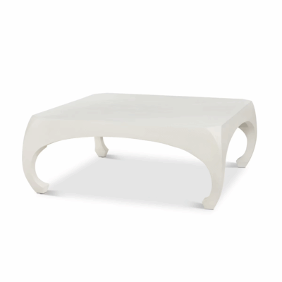 Square Faux Raffia Coffee Table with Chow Legs