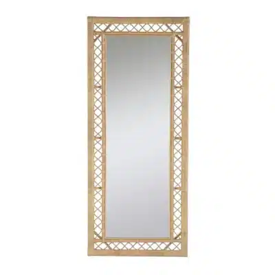 Rattan Diamond Border Floor Mirror