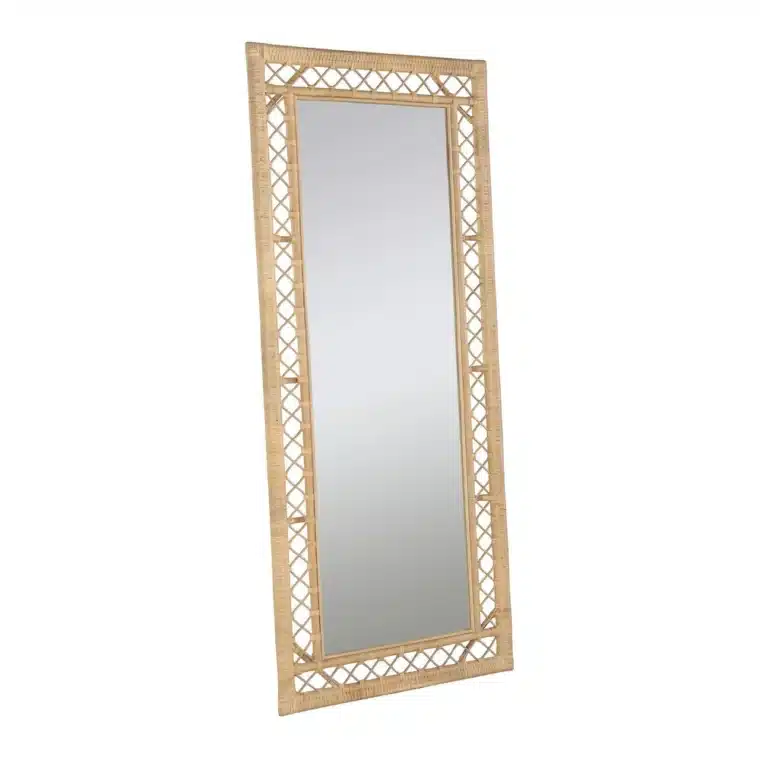 Rattan Diamond Border Floor Mirror - Image 2