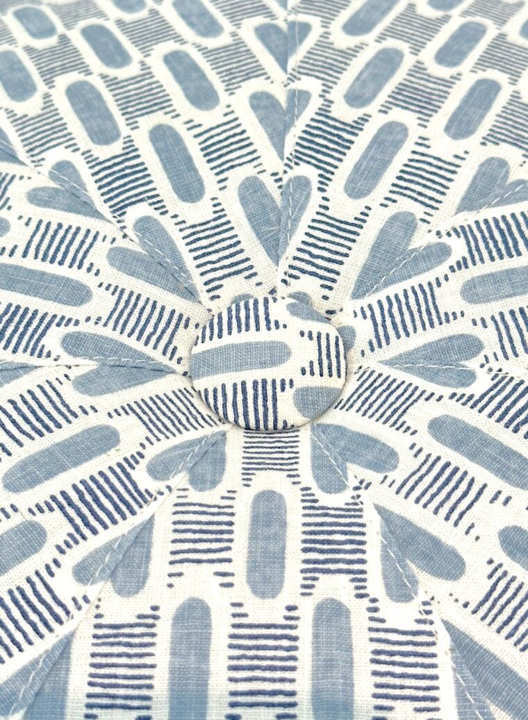 Sky Blue Upholstered Ottoman - Image 5