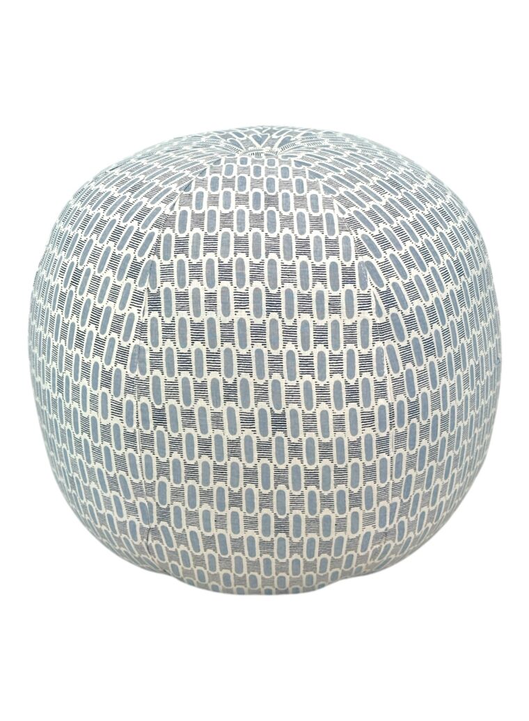 Sky Blue Upholstered Ottoman