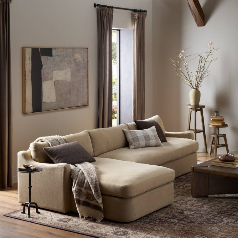 Canvas Left Chaise Two Piece Sofa Sectional - Image 11