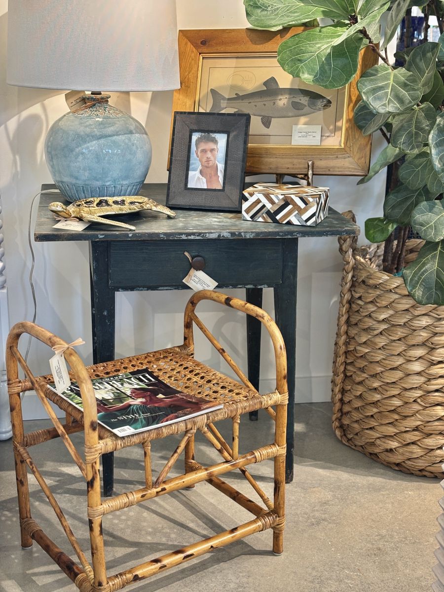 Antique American Distressed Blue Wood Table - Image 11