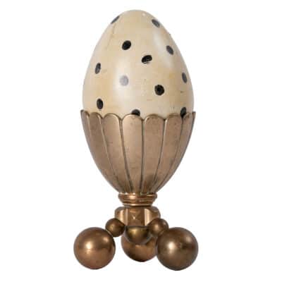 Vintage Decorative Ostrich Egg in Stand