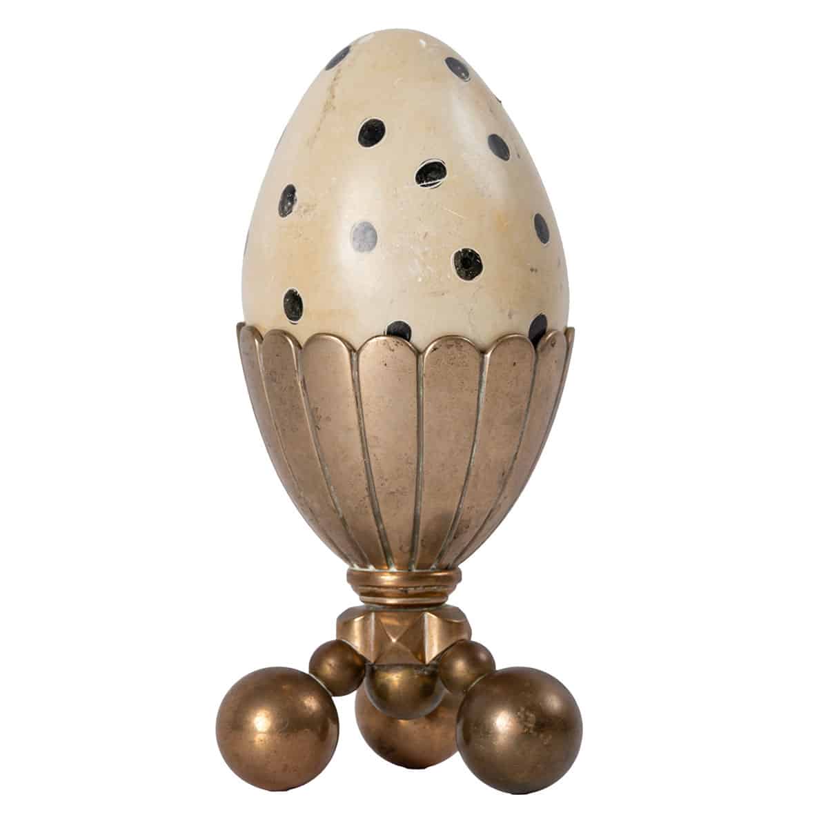 Vintage Decorative Ostrich Egg in Stand