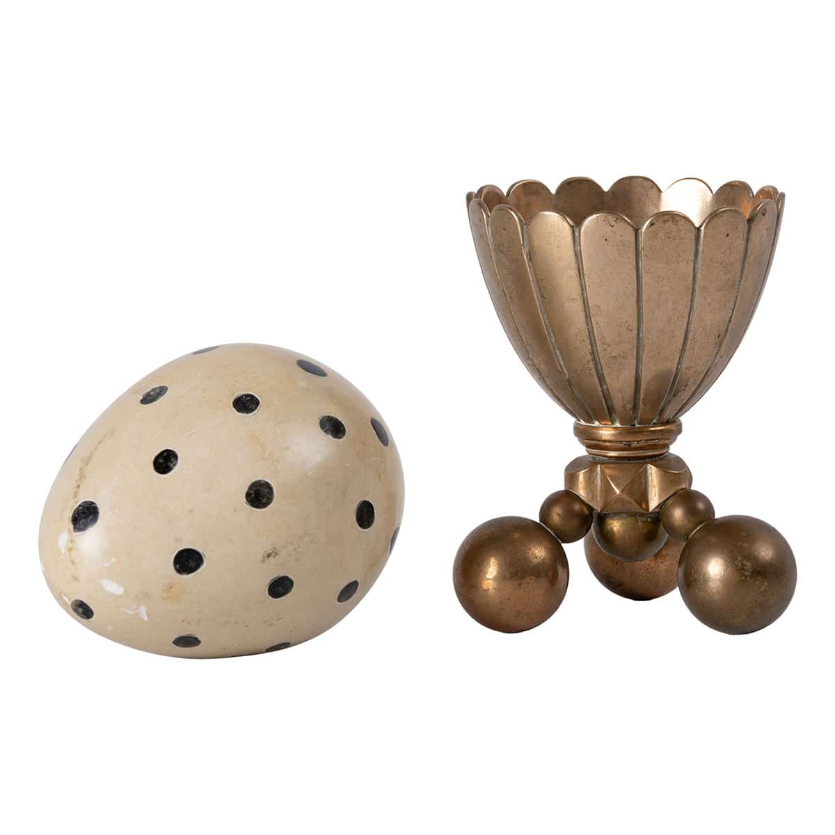 Vintage Decorative Ostrich Egg in Stand - Image 4