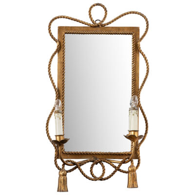 Vintage Gilt Tassel and Rope Mirror