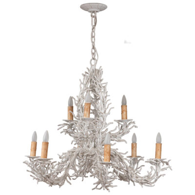 Faux Coral Aged Metal Chandelier