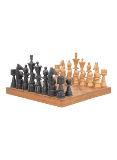 Vintage Mid-Century Wood Chess Set