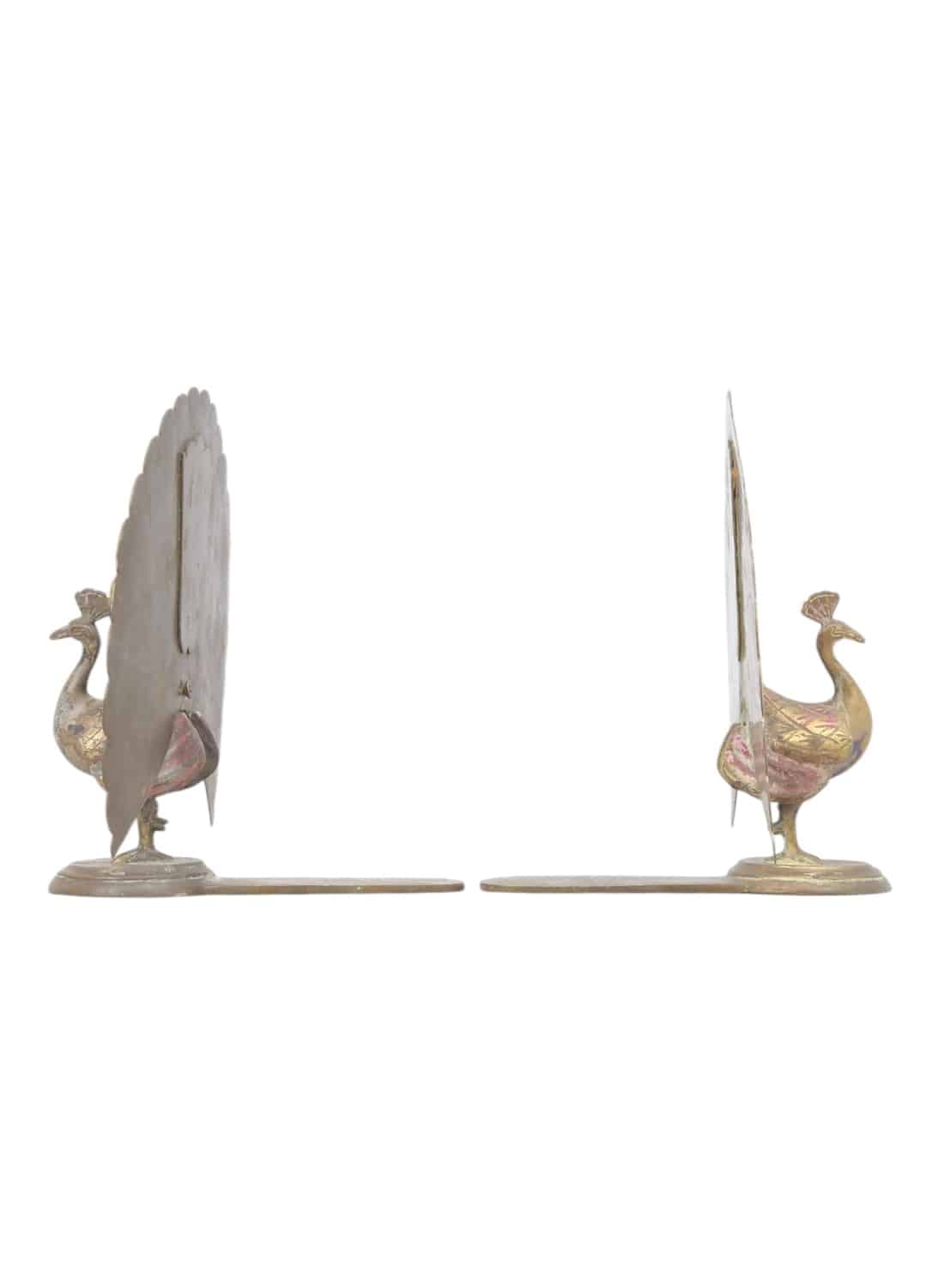 Vintage Brass Peacock Bookends - Image 2