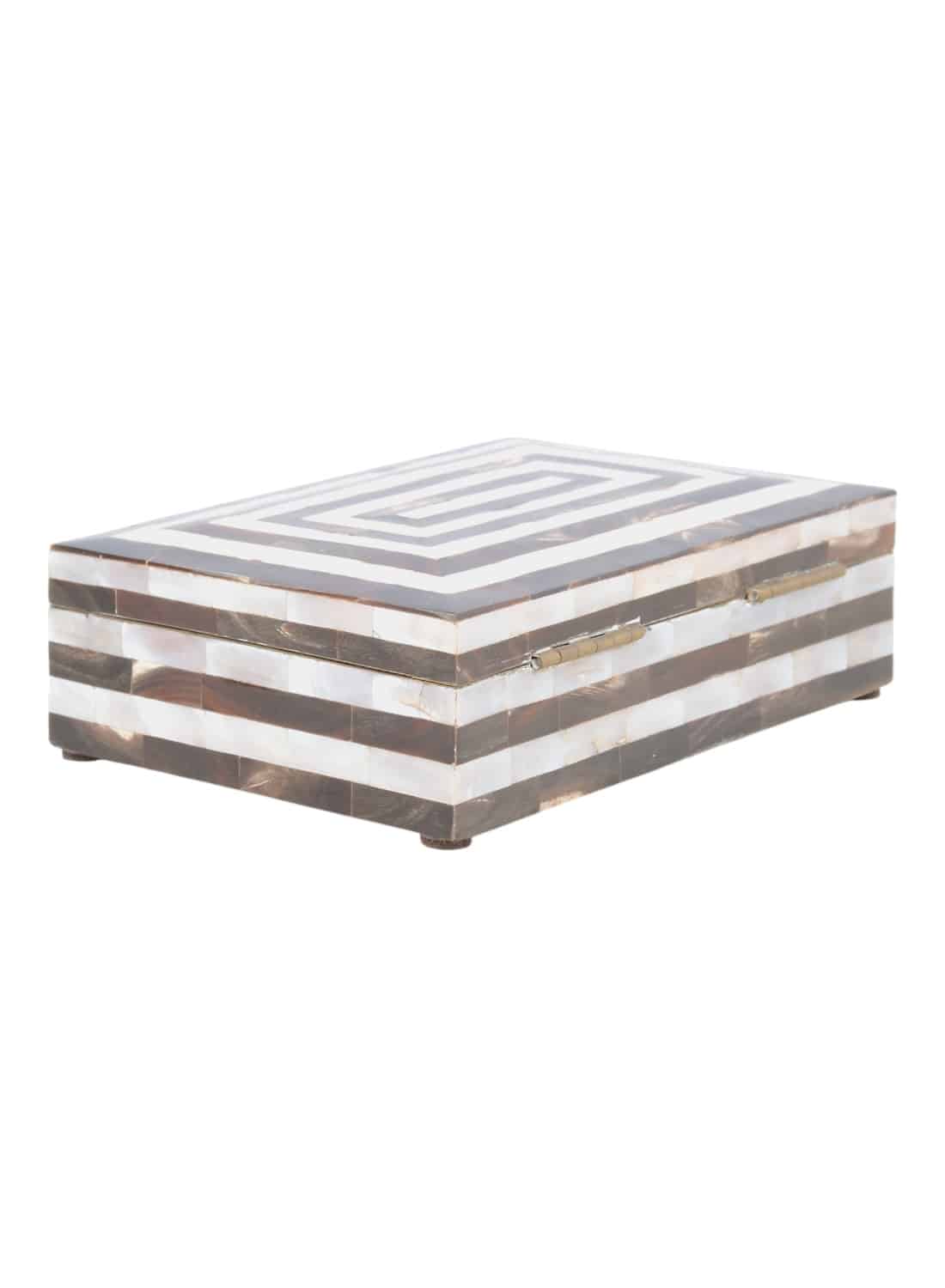 Vintage Striped Mother of Pearl Box - Image 4