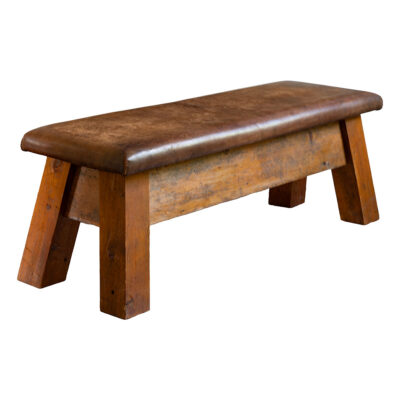 Antique Leather Large Belgian Bench