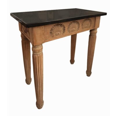 Vintage Sea Motif Wood and Marble Console