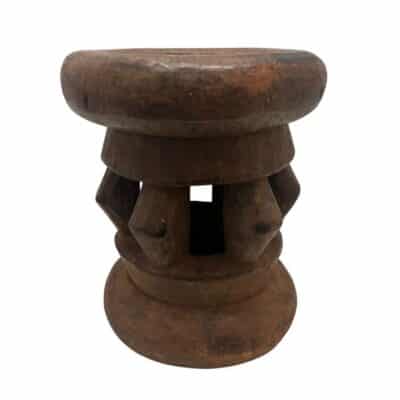 Vintage African Zig Zag Wooden Stool