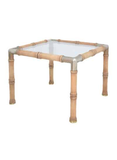 Vintage Mid-Century Faux Bamboo Side Table