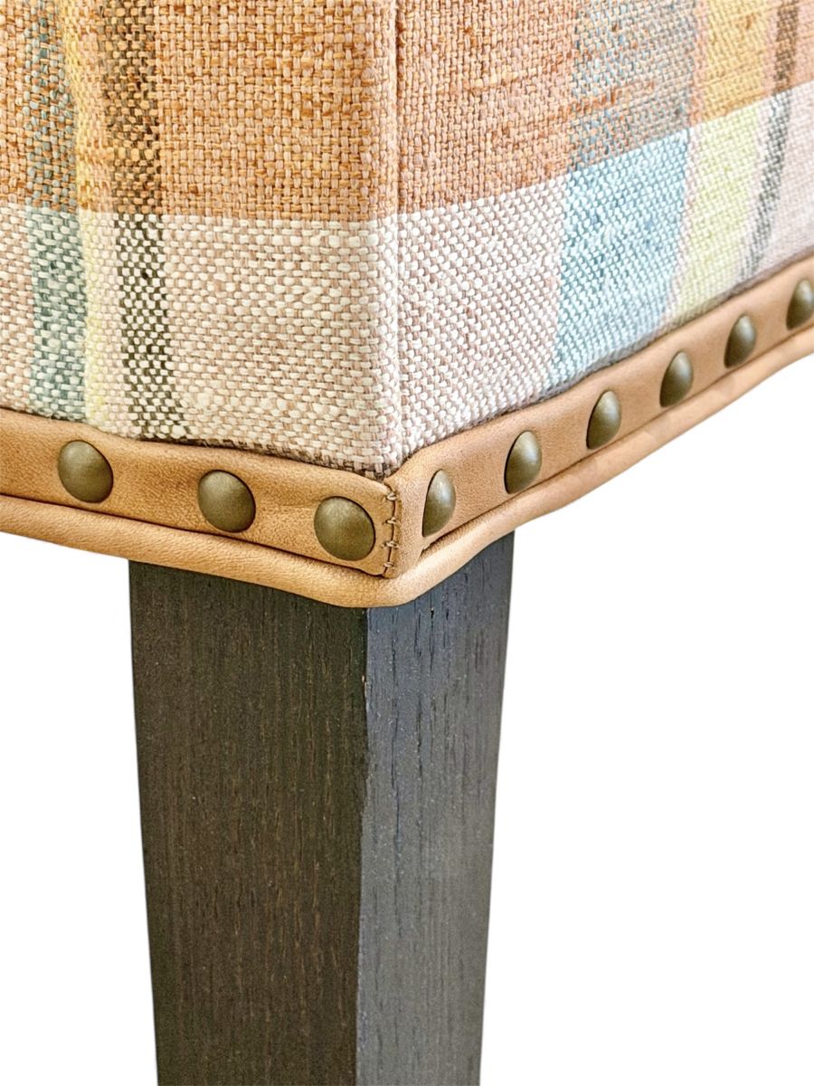 Colgate Chair Upholstered in Apricot Plaid Fabric - Image 6