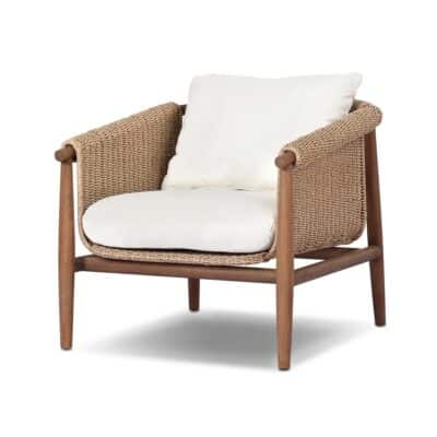 Outdoor Teak and Rope Sling Chair