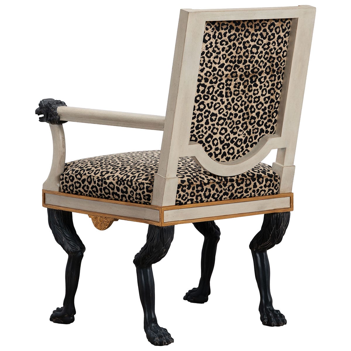 Reproduction Italian Neoclassical Animal Print Arm Chair - Image 4