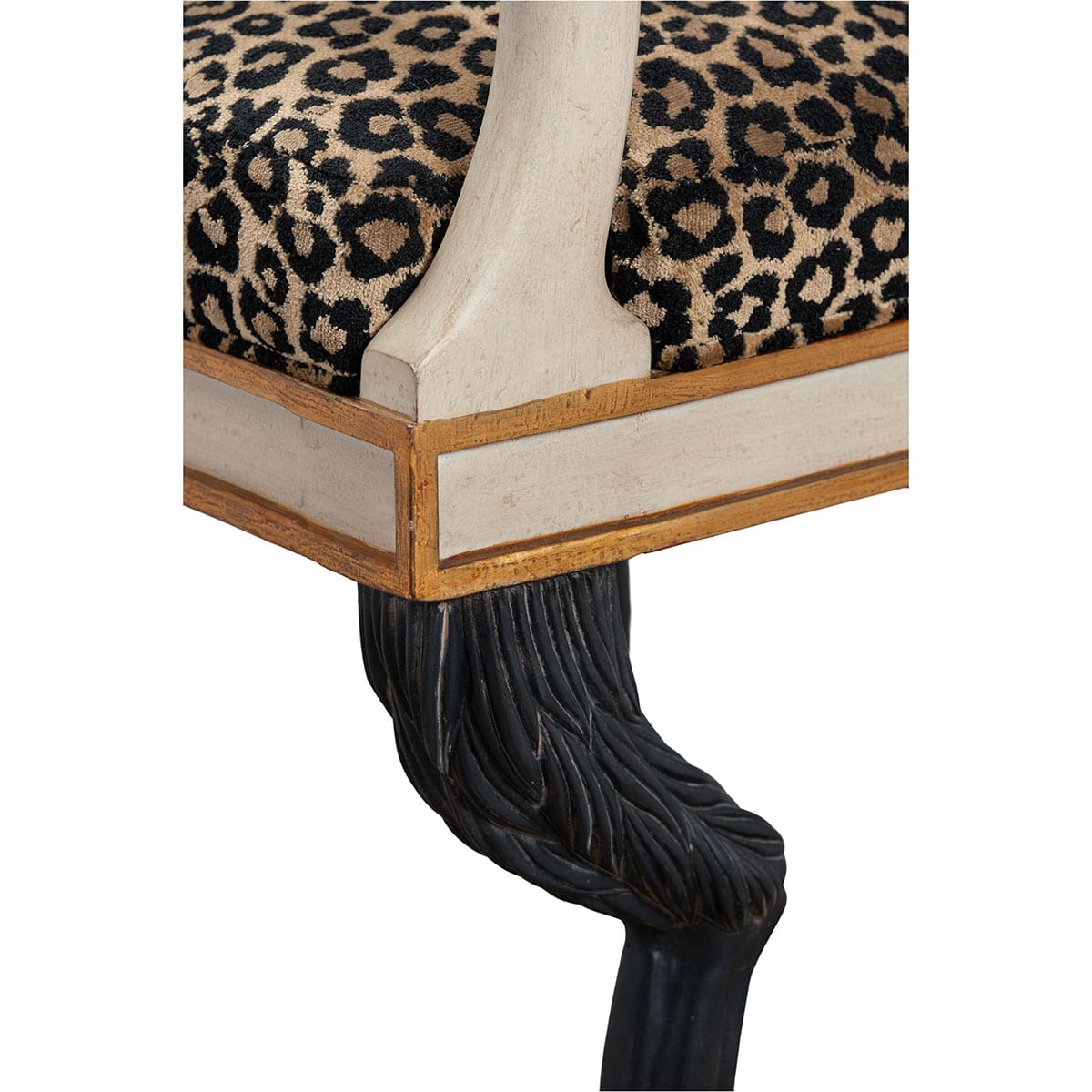Reproduction Italian Neoclassical Animal Print Arm Chair - Image 10