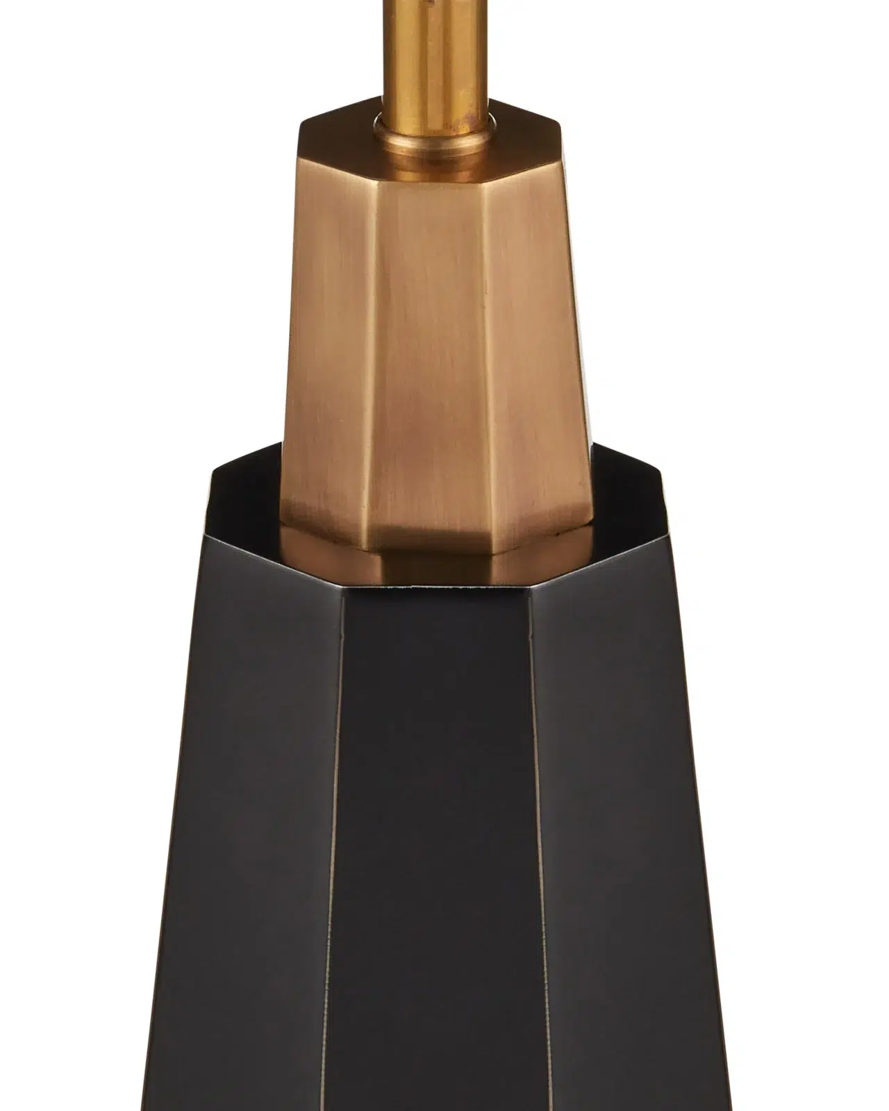 Black, Bronze and Antiqued Brass Pedestal Floor Lamp - Image 4