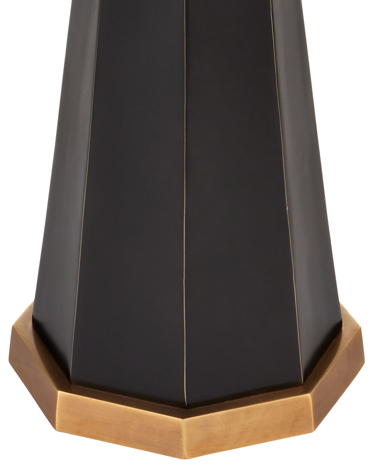 Black, Bronze and Antiqued Brass Pedestal Floor Lamp - Image 5