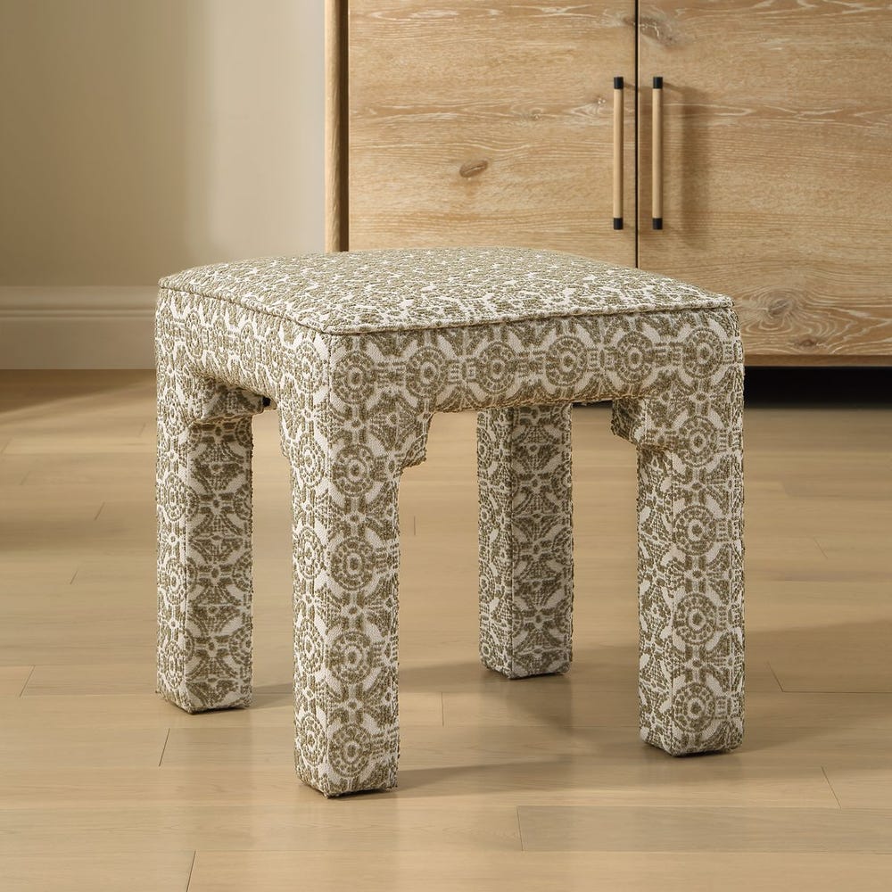 Small Upholstered Lattice Stool - Image 4