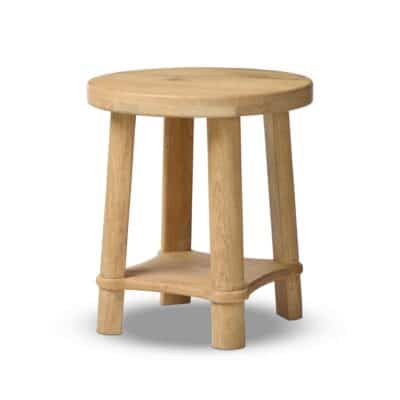 Round Natural Wood Stool