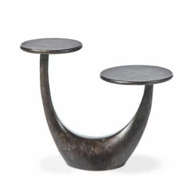 Bronzed Double Tabletop Side Table