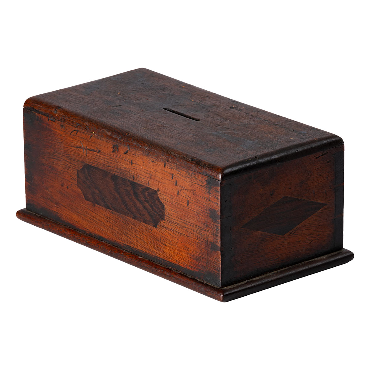 Antique Hand Crafted Wood Coin Box