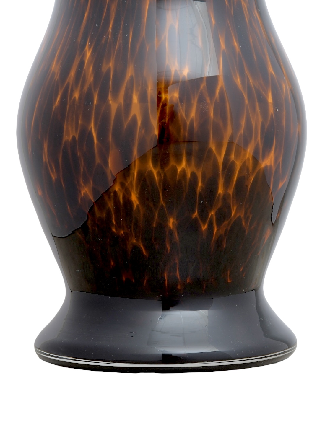 Tortoise Pattern Glass Hurricane Vase - Large