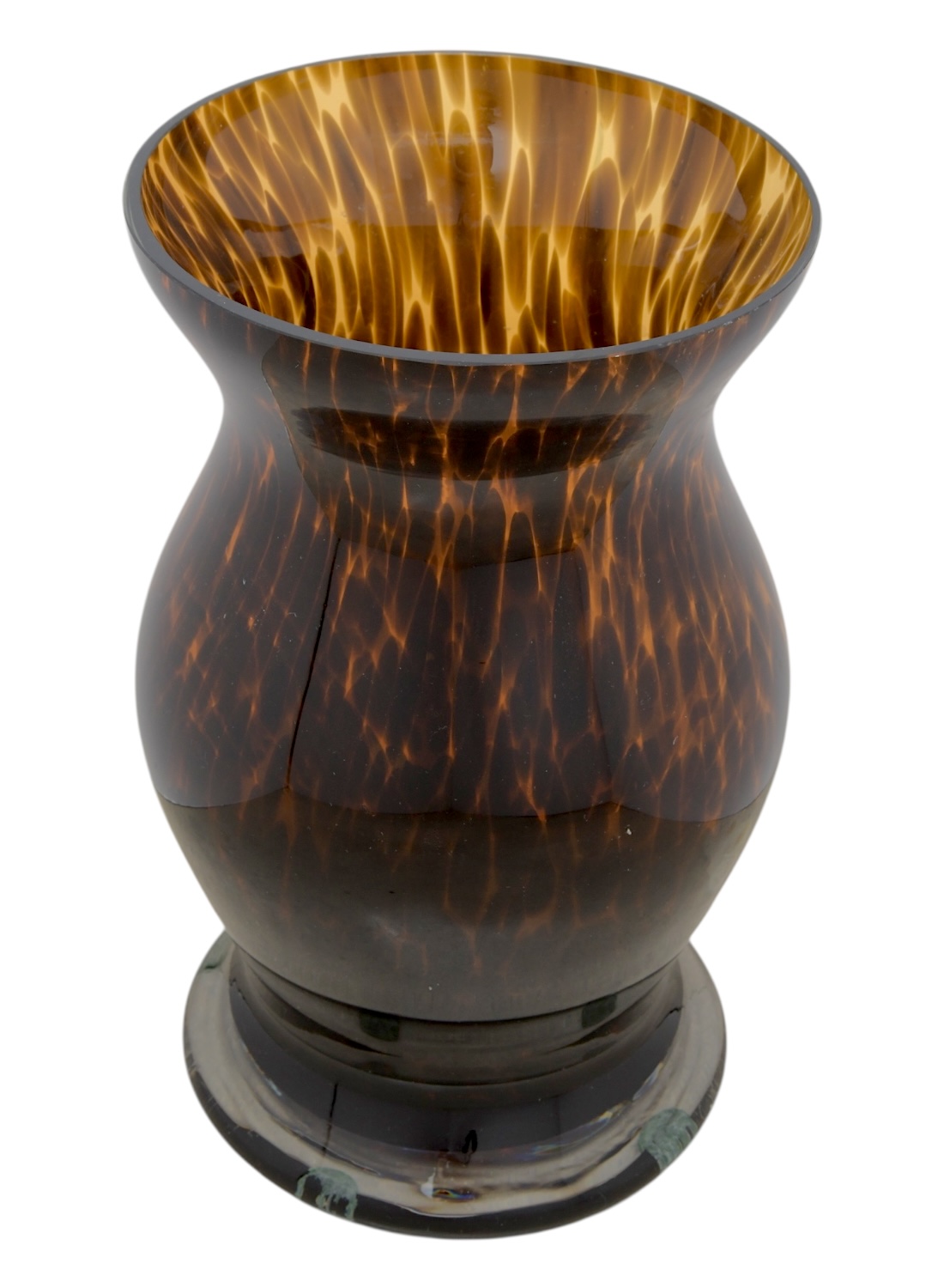 Large Tortoise Pattern Hurricane Vase - Elegant Centerpiece