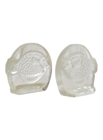 Pair of Vintage Mid-Century Glass Fish Bookends