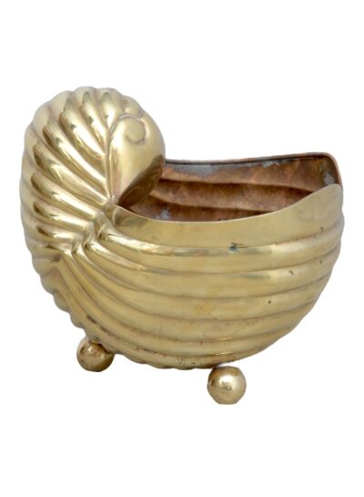Small Vintage Brass Nautilus Shell Cachepot