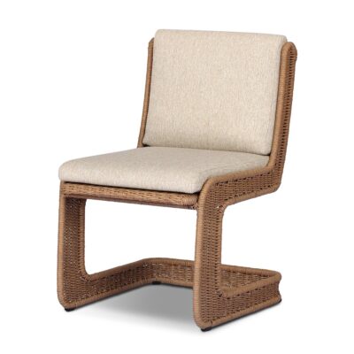 Modern Outdoor Indoor Faux Woven Dining Chair
