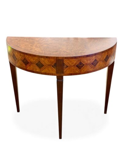 Marquetry Half Round Table