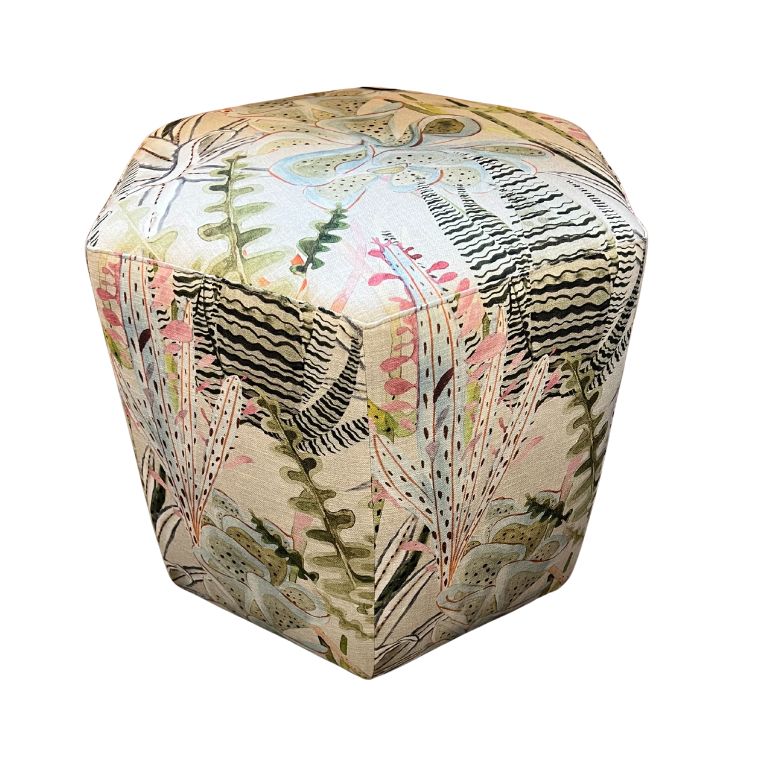 Botanical Pouf Ottoman Stool