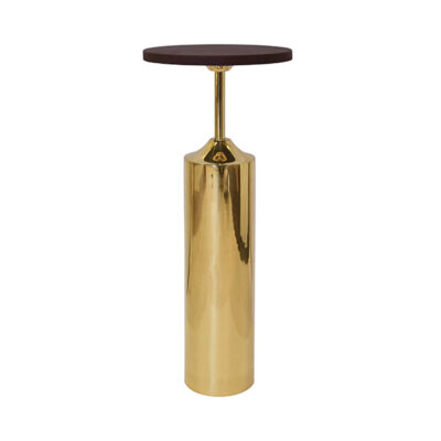 Harley Brass and Leather Drinks Table
