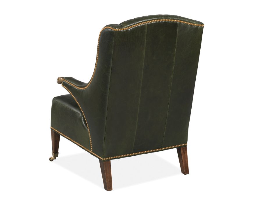 Quilted Leather Wing Chair - Image 2