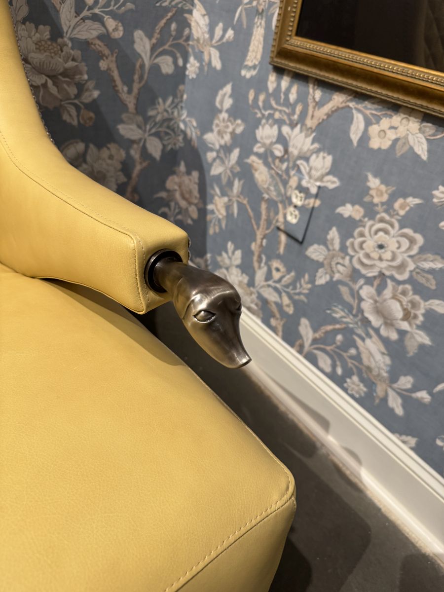 Quilted Leather Wing Chair - Image 6