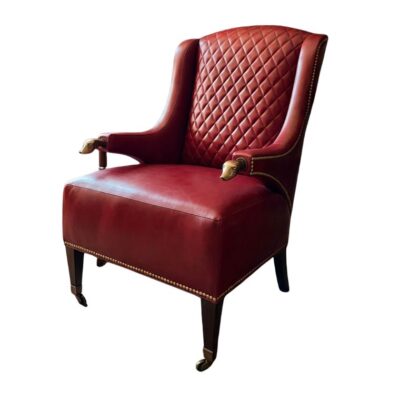 Quilted Leather Wing Chair