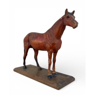Vintage Horse Model on Wood Stand