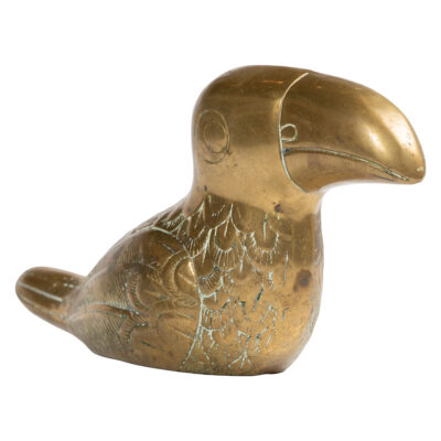 Vintage Heavy Brass Toucan Bird