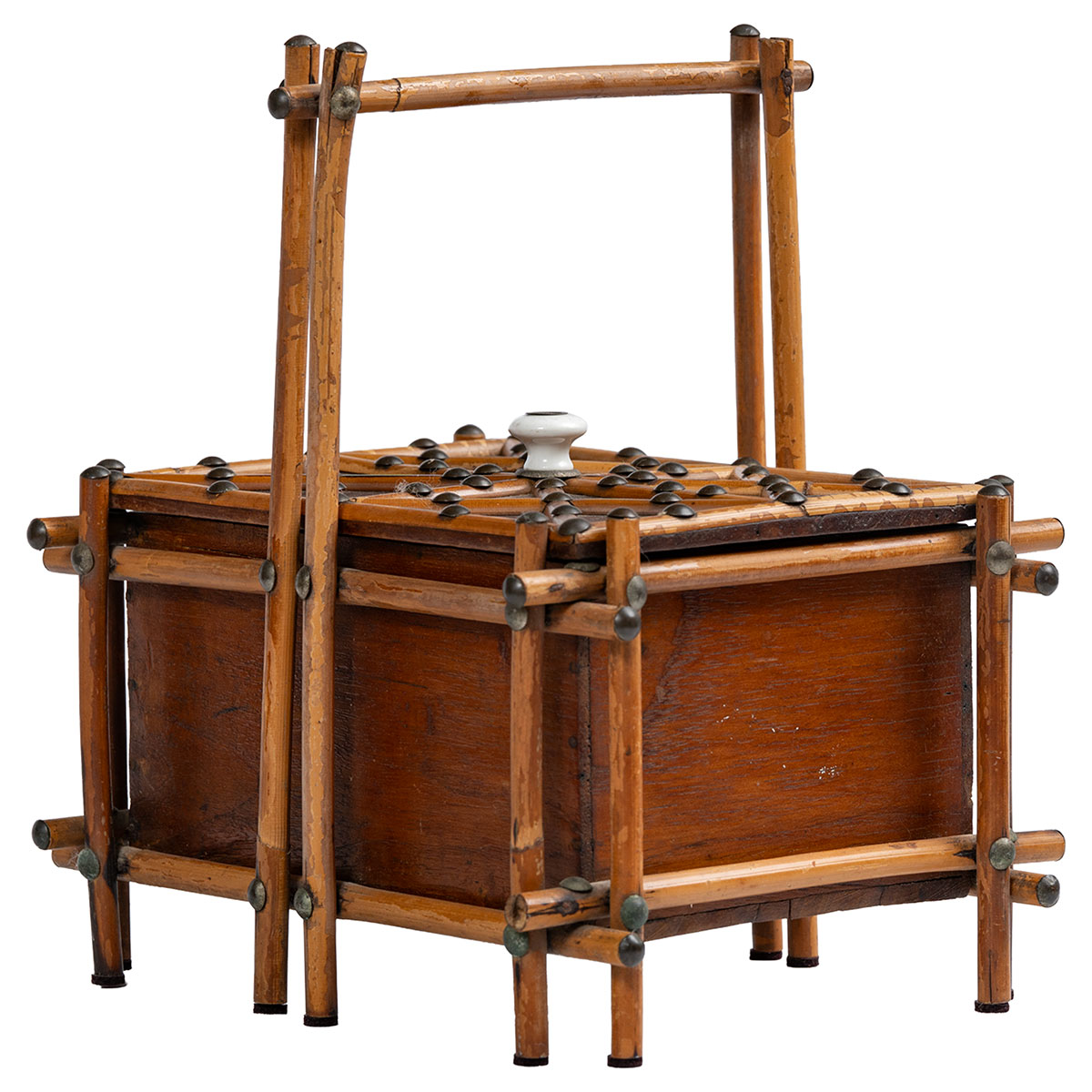 Antique English Bamboo Wooden Box