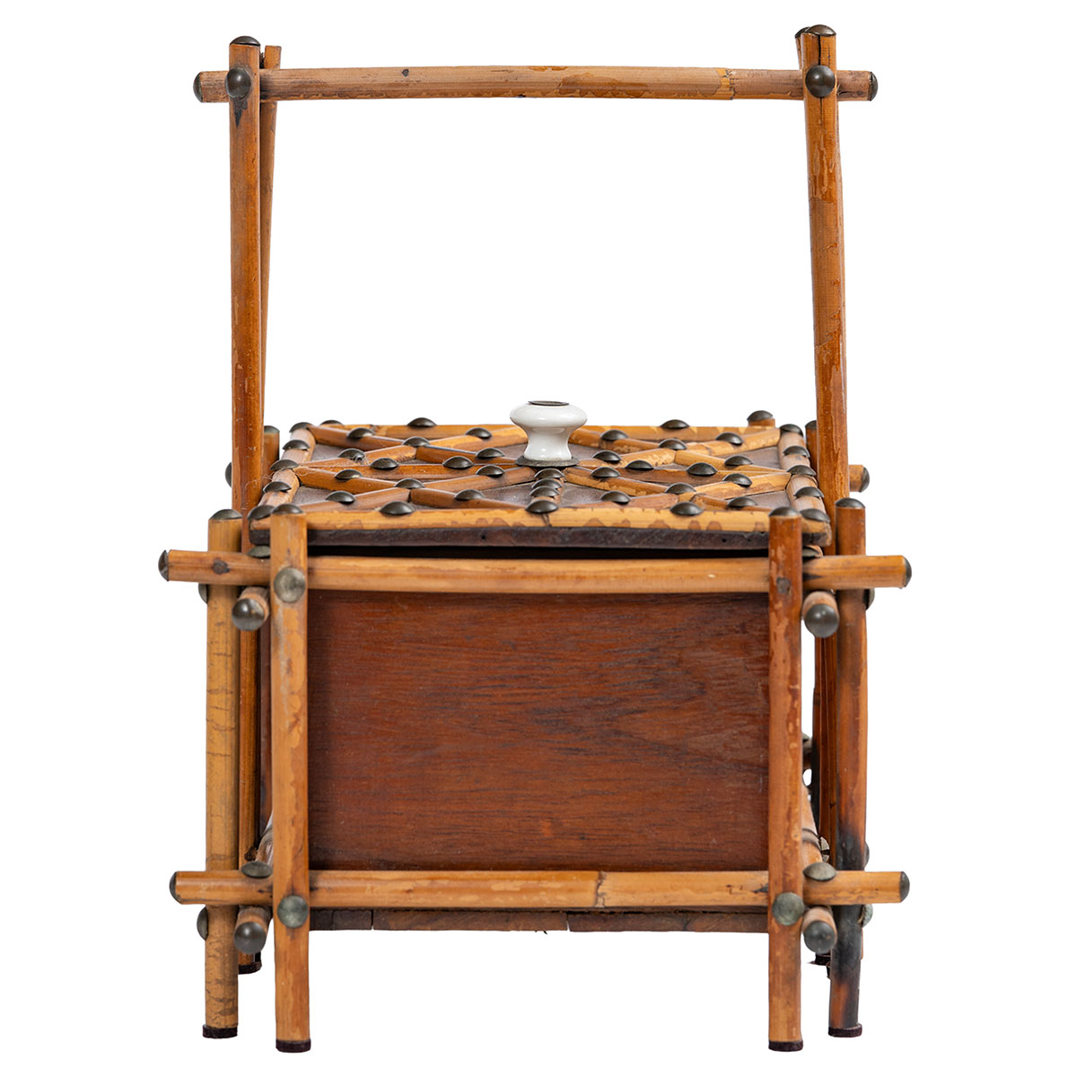 Antique English Bamboo Wooden Box - Image 3